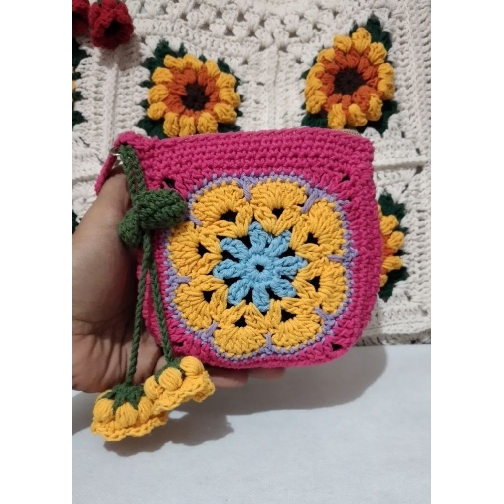 tas Dompet rajut handbag pouch  hp&ID'card