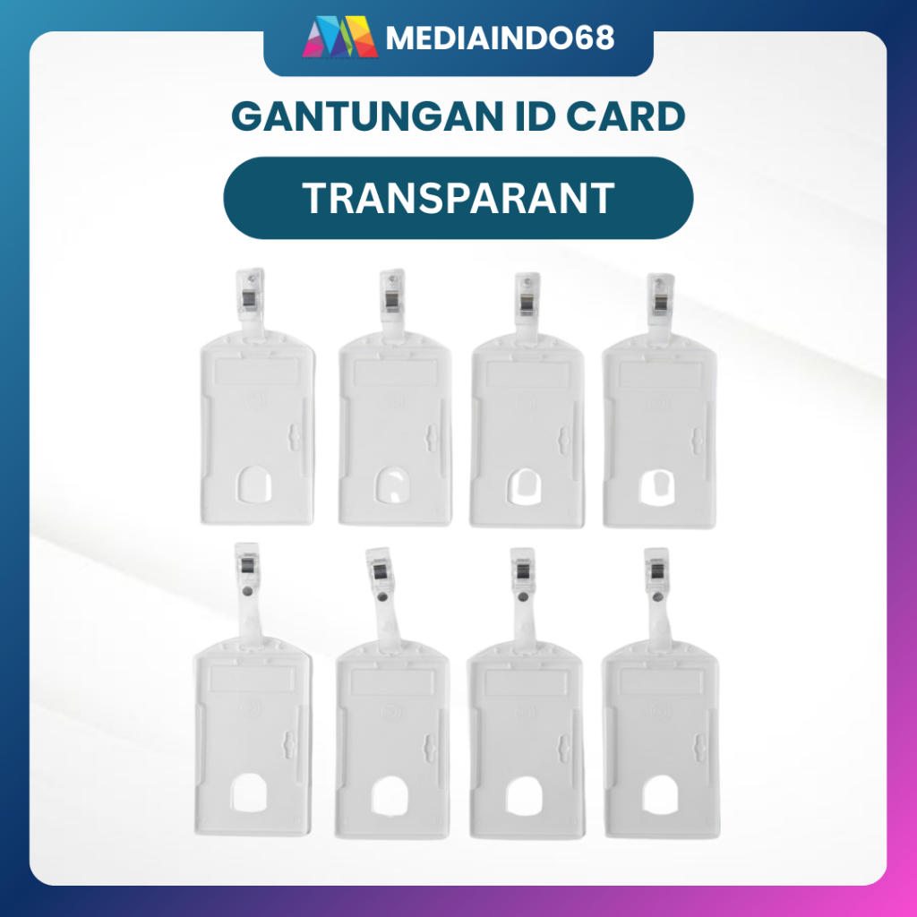 Gantungan ID Card 1set/Name tag/Tempat ID Card Transparan Bening