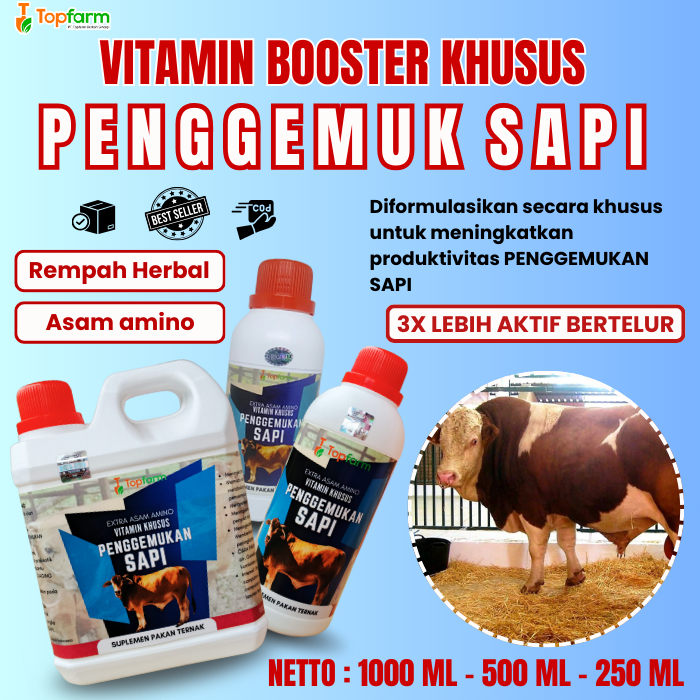 Vitamin Penggemuk Sapi/ Obat Penggemuk Sapi/ Obat Penggemuk Sapi Super Cepat/ Vitamin Ternak Penggem