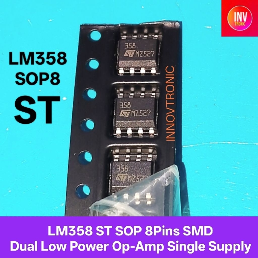 LM358 SOP SMD 8Pins Dual Low Power Op-Amp Single Supply SGS Thomson Texas Instruments