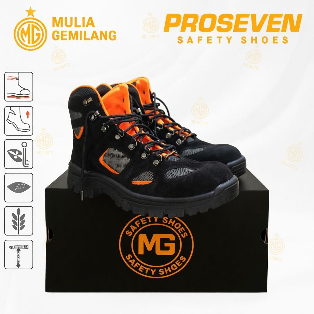 Sepatu safety MG PRO SEVEN ujung besi CASUAL SPORT
