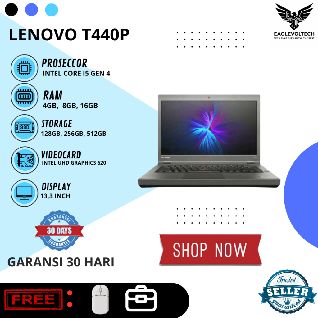 Laptop Lenovo T440P Core i5 Gen 4 Murah Bergaransi