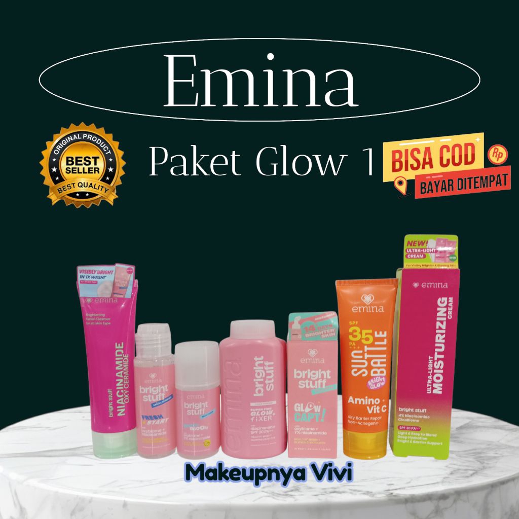 BISA COD Paket Emina 1 Satu Paket Series Lengkap Komplit Ekonomis / Paket Hemat Emina Bright Stuff