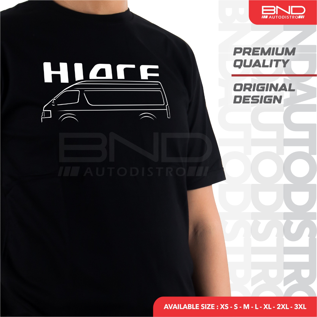 [BND] Kaos Toyota Hiace SIDE T-Shirt Baju Kaos Mobil Travel Hiace Diesel Kaos Mobil Premium Quality