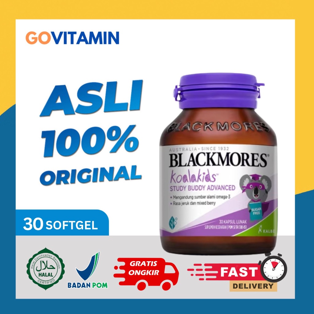 Blackmores Koala kids Study Buddy Advance isi 30 softgels - minyak ikan anak