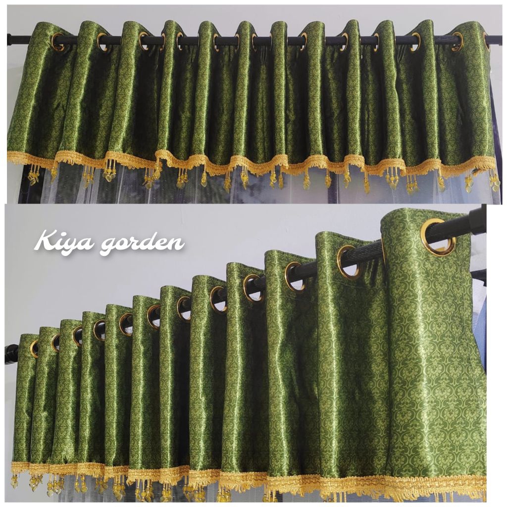 gorden poni bahan blackout minimalis mewah model smokering
