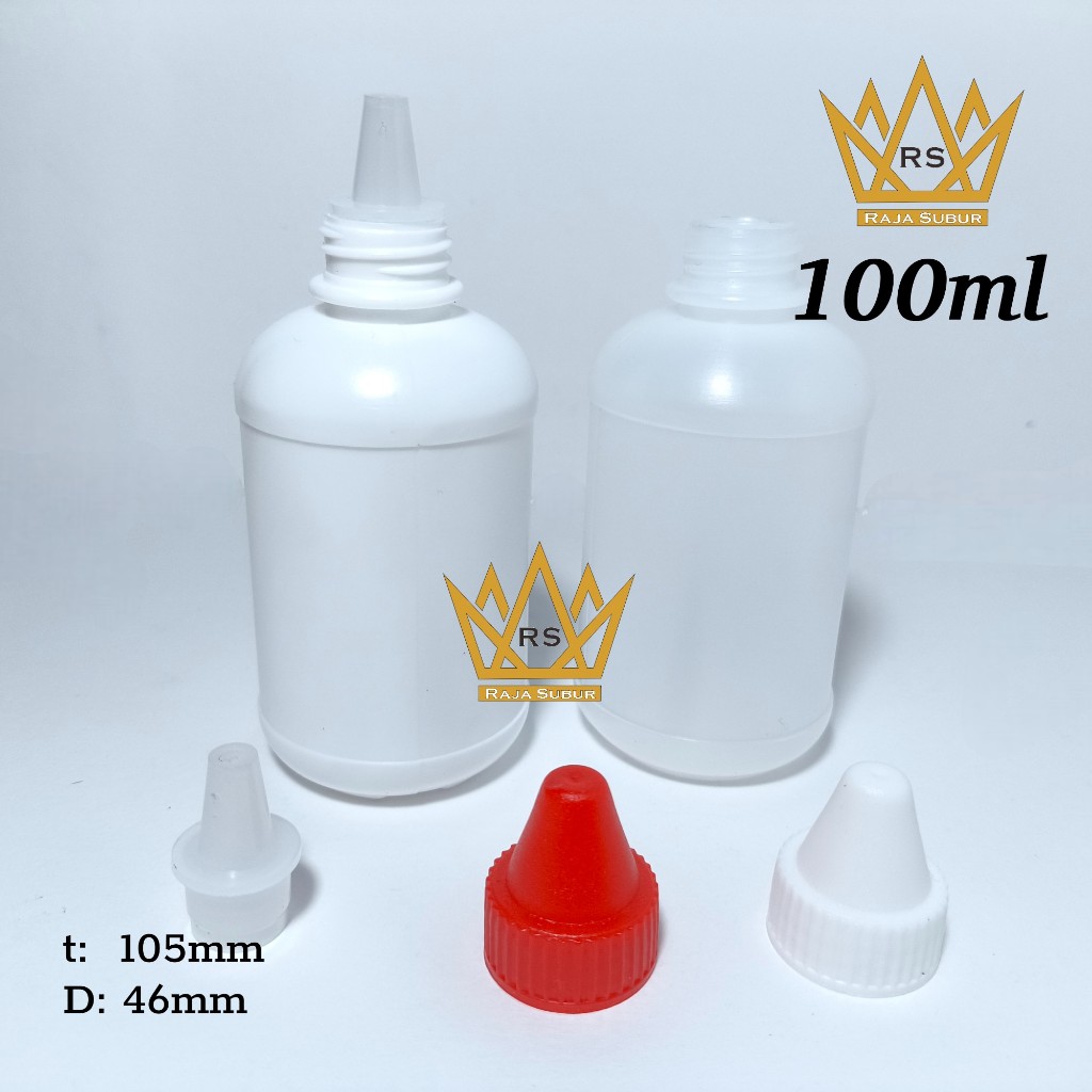 CC botol tetes 100 ml BOLONG LANCIP plastik putih natural 100ml bening HPDE HD
