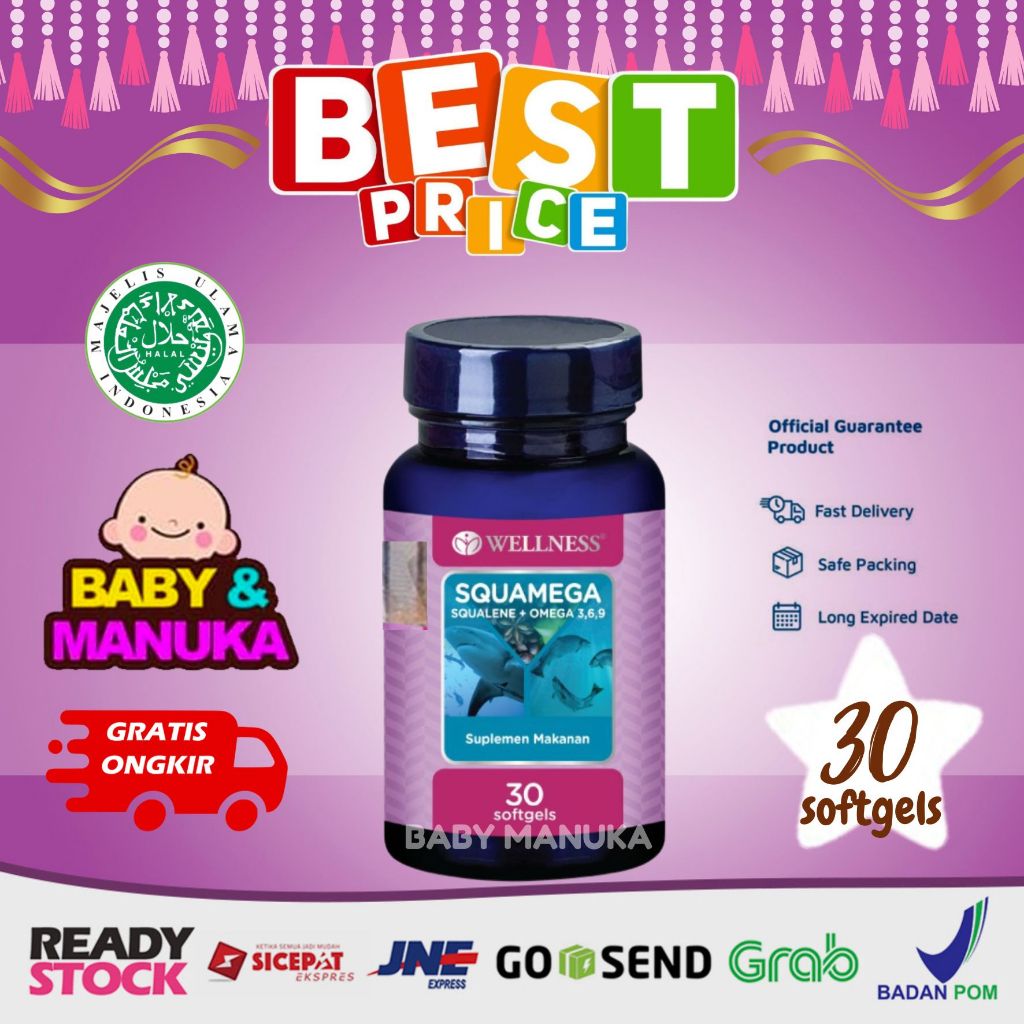 Wellness Squamega Squalene 369 Omega 3 6 9 Complete EFA 30 Kapsul