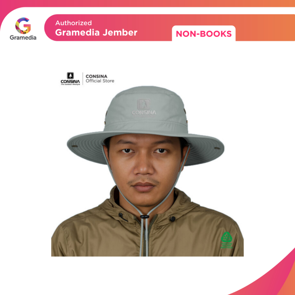 Consina Safari Sun Hat Topi Outdoor Grey - Gramedia Jember