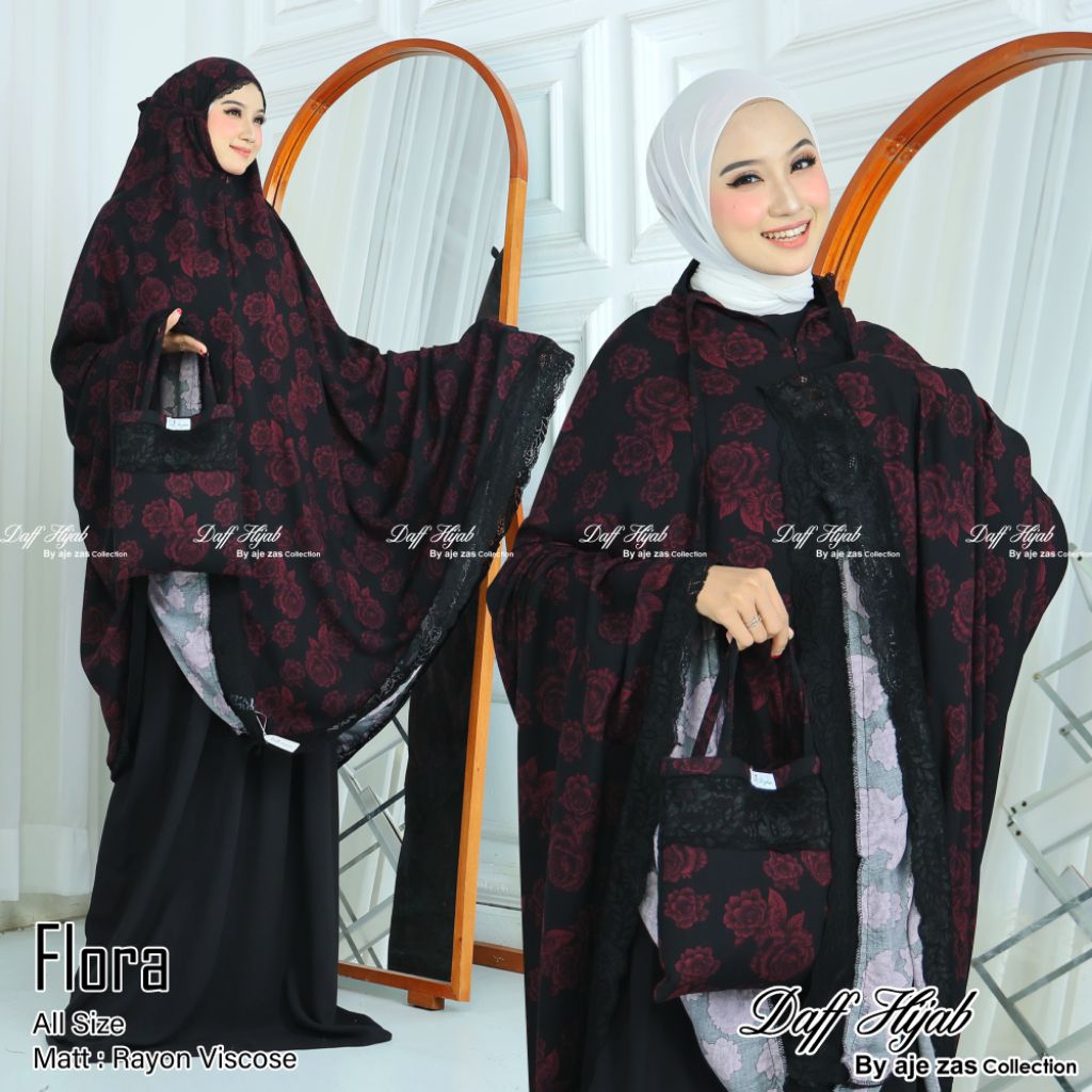 DAFF Hijab - MUKENA DEWASA 2IN1 RAYON VISCOSE RENDA STRECTH Super adem