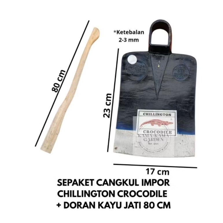 SEPAKET Cangkul Impor Cap Crocodile Chillington - Cangkul Baja Asli - Cangkul Impor - Cangkul Anti L