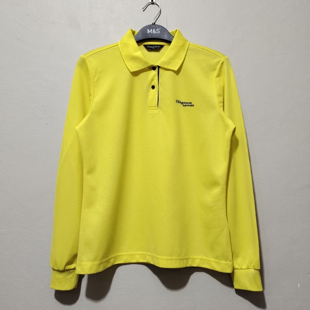 ELEGANCE SPORTS yellow baselayer kuning polo t-shirt kuning yellow t-shirt yellow polo baju olahraga