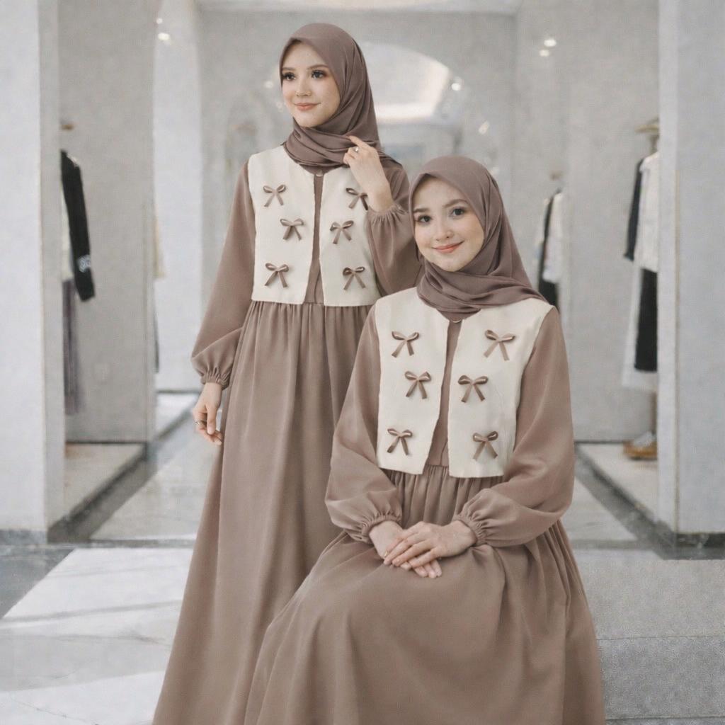Gamis Jumbo Cantik Kekinian Lebaran Terbaru Viral Dres Muslimah Kondangan Simple Simpel Ibu Baju Dre