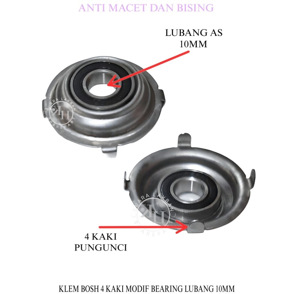 PENGUNCI BOSH KIPAS ANGIN 4 KAKI MODIF BEARING LUBANG AS 10MM / KLEM 4 KAKI KIPAS ANGIN AS 10MM