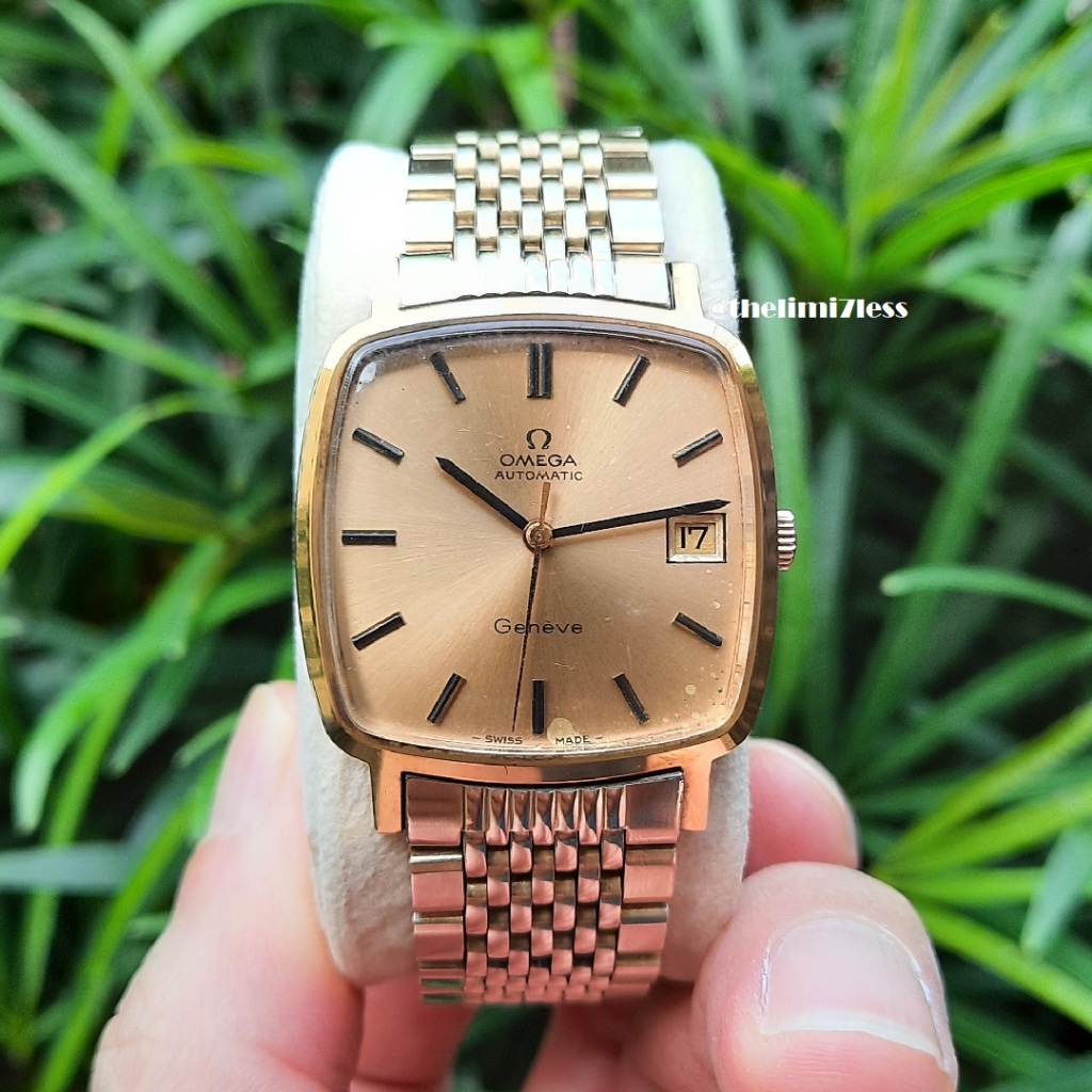 Jam tangan Omega Geneve swiss made automatic 23 jewels gold plated ref MD 162 0060 year 1970’s