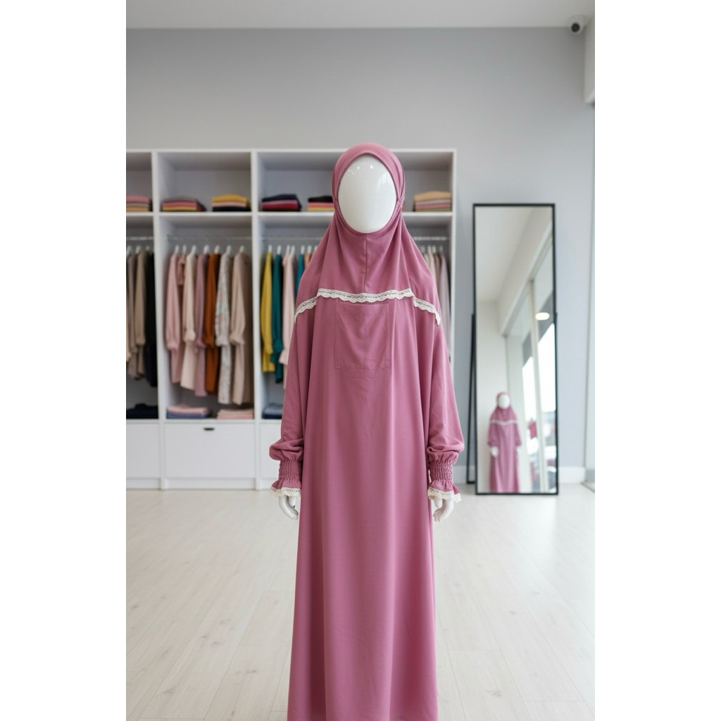 MUKENA HADROMAUT ANAK DAN REMAJA  mukena terusan mukena rayon premium jumbo besar bahan adem