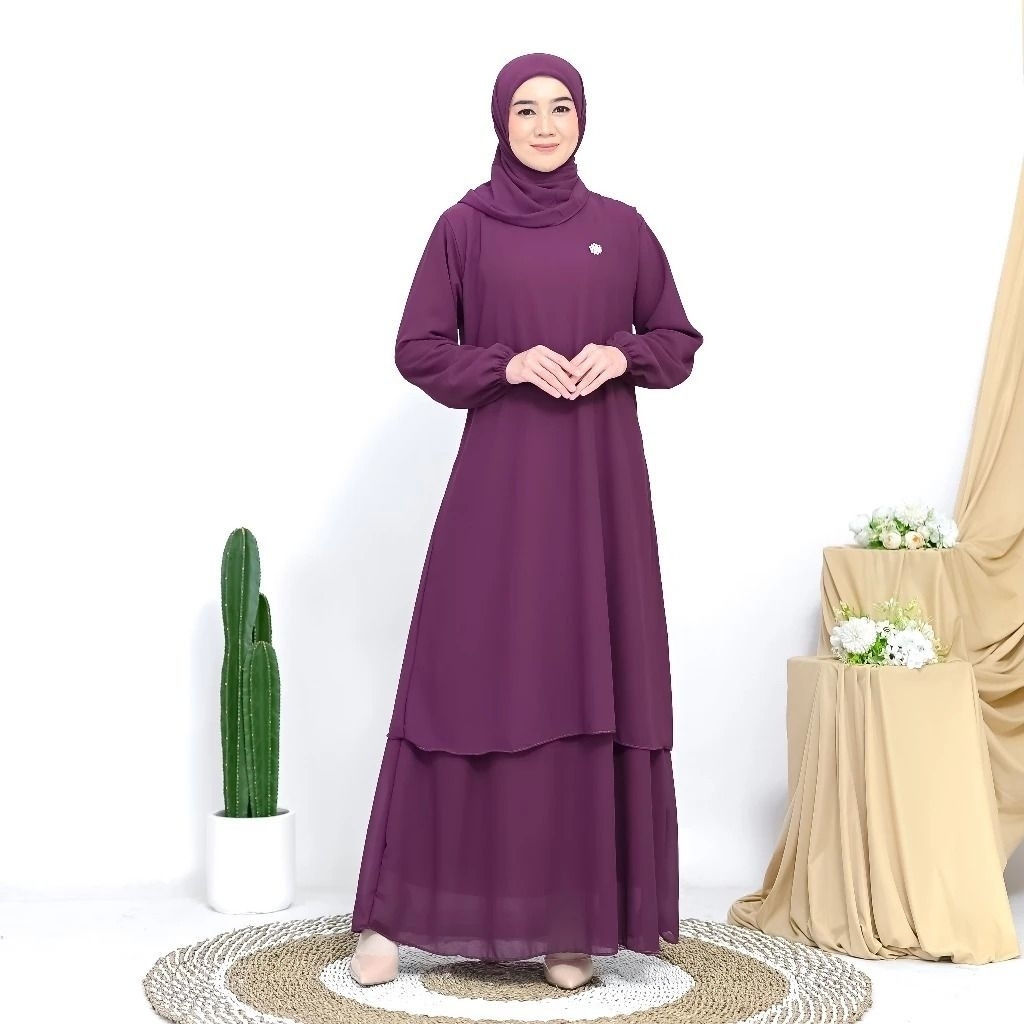 Gamis Malaysia/ Gamis kurung/ Gamis kondangan/ Gamis polos/ Bahan sruty babydoll