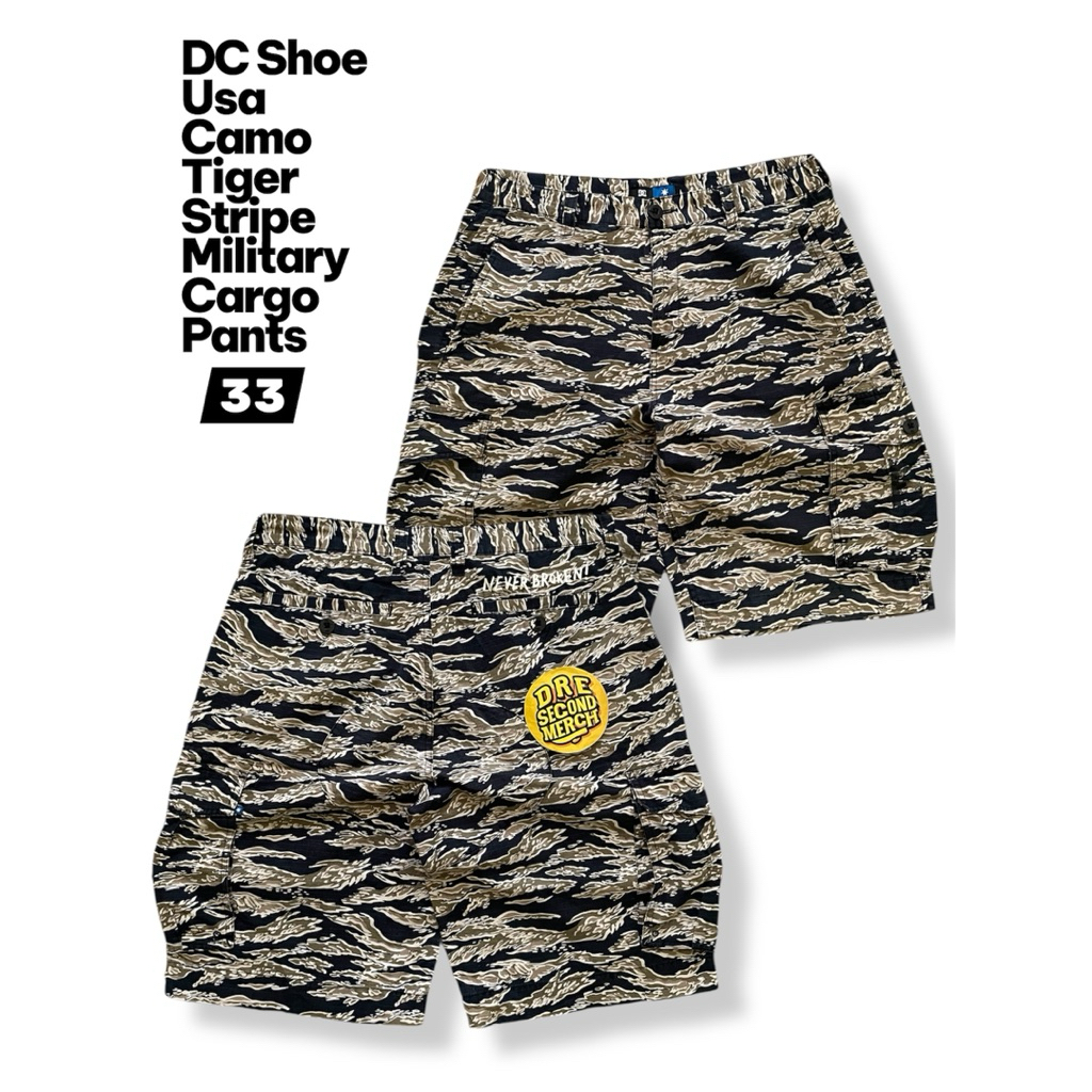 DC shoes Military Camo tiger cargo short pants original size 33