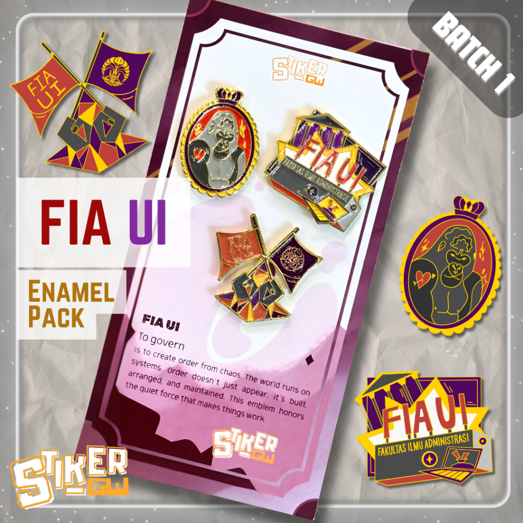 [BERIZIN RESMI] Enamel Pack UI – FIA | 3 Enamel Pin Fakultas Ilmu Administrasi Universitas Indonesia