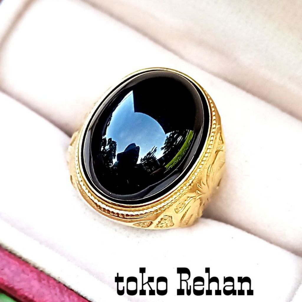 Cincin batu kecubung tanduk original stone
