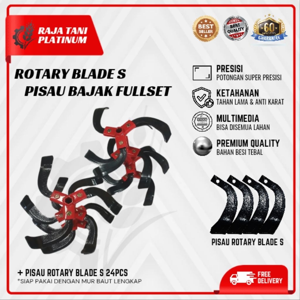 Rotary Blade S Fullset Siap Pakai! / Pisau Bajak Traktor / Pisau Rotary