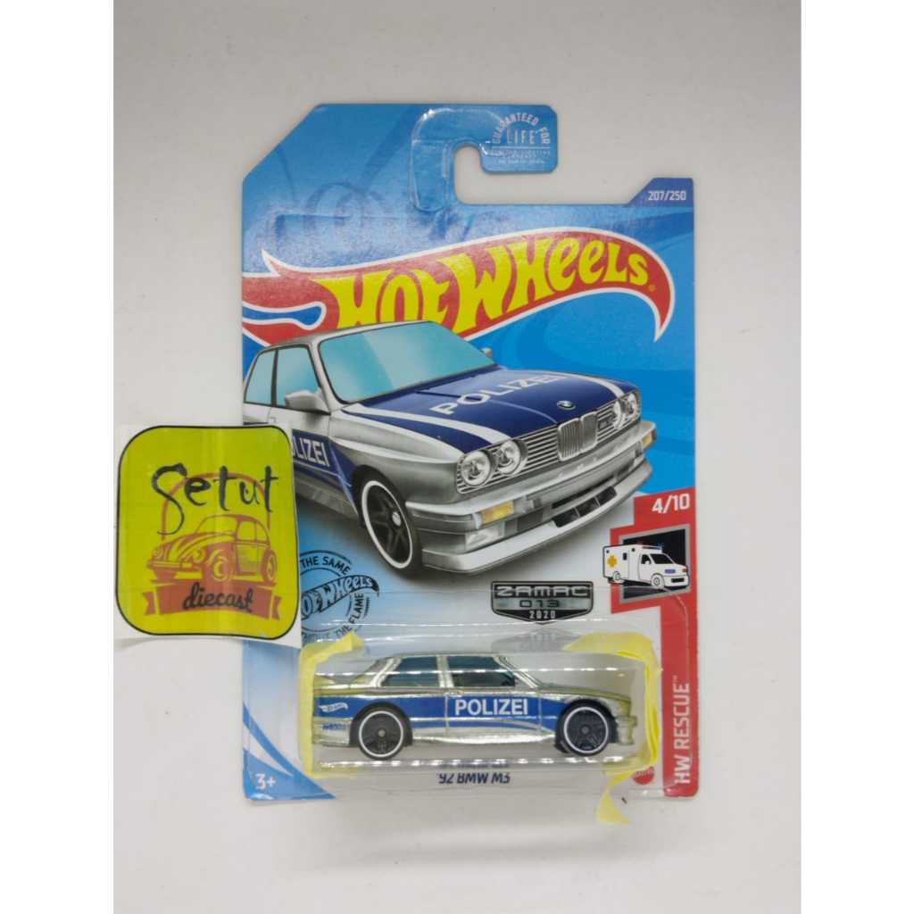 HOT WHEELS HOTWHEELS EXCLUSIVE 92 BMW M3 POLIZEI ZAMAC NON FACTORY SEALED FS