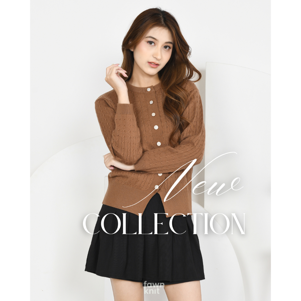 Yeon Cardigan | Cardigan Cable Knit | Cardigan Wanita Rajut Corak Cable