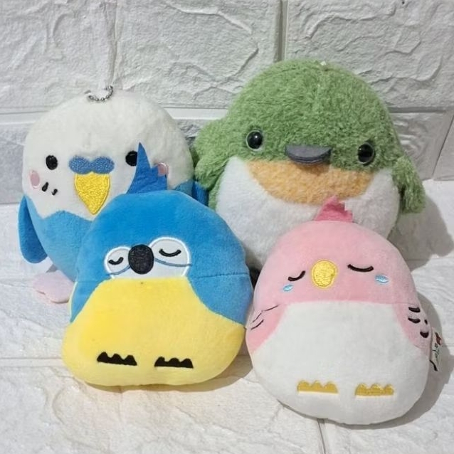 gantungan kunci burung parkit ganci boneka burung biru hewan binatang terbang