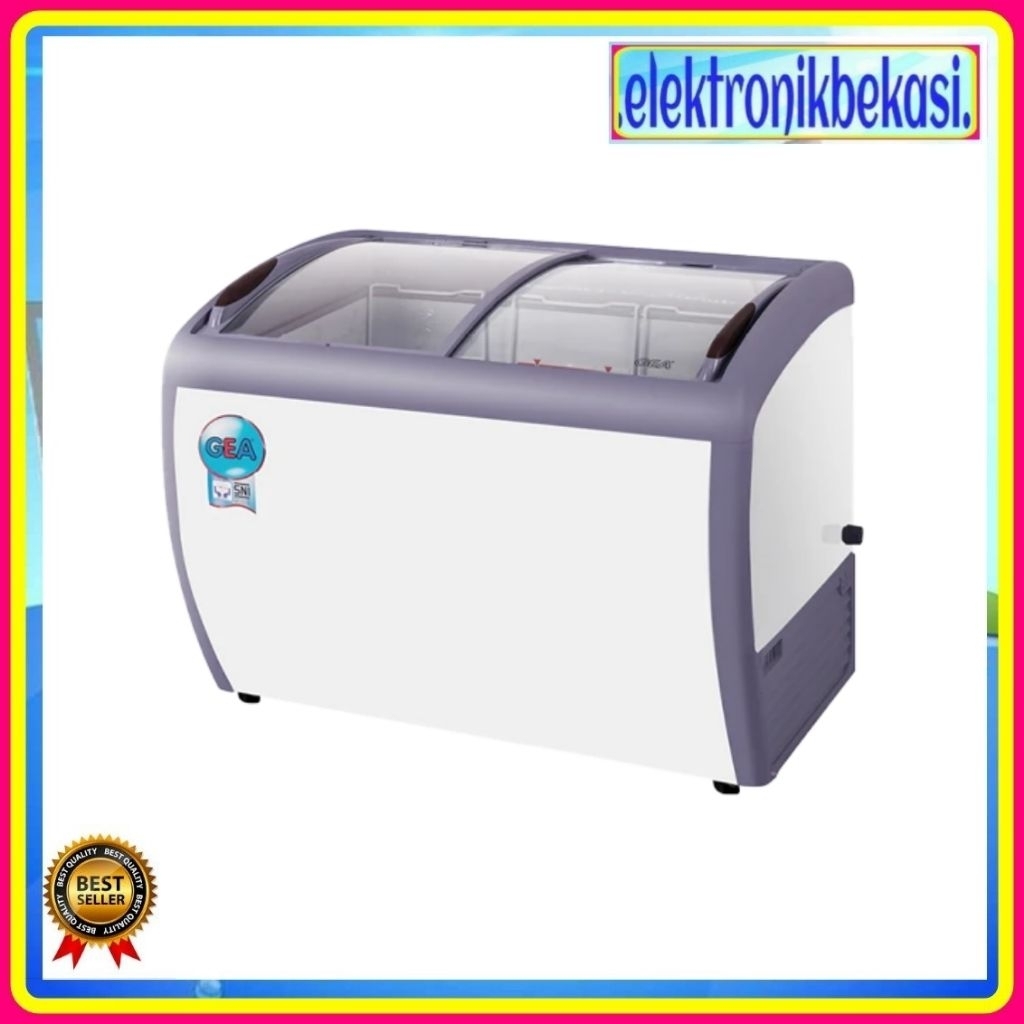 CHEST FREEZER GEA SD 360 BYR / FREEZER BOX GEA SLIDING CURVE 360 LITER SD 360BYR / GEA SD-360 BYR