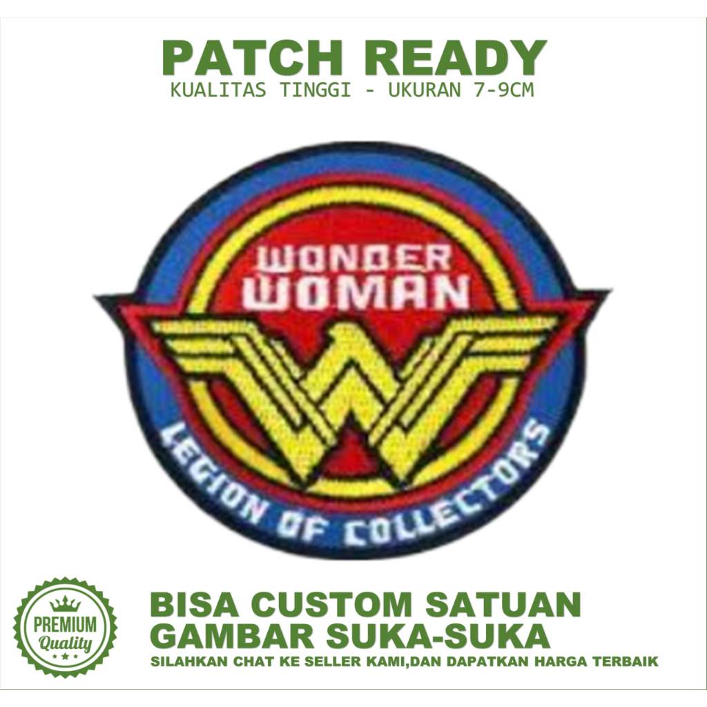 EMBLEM PATCH BORDIR WONDER WOMAN EMBROIDERY TESTIMONI-BC