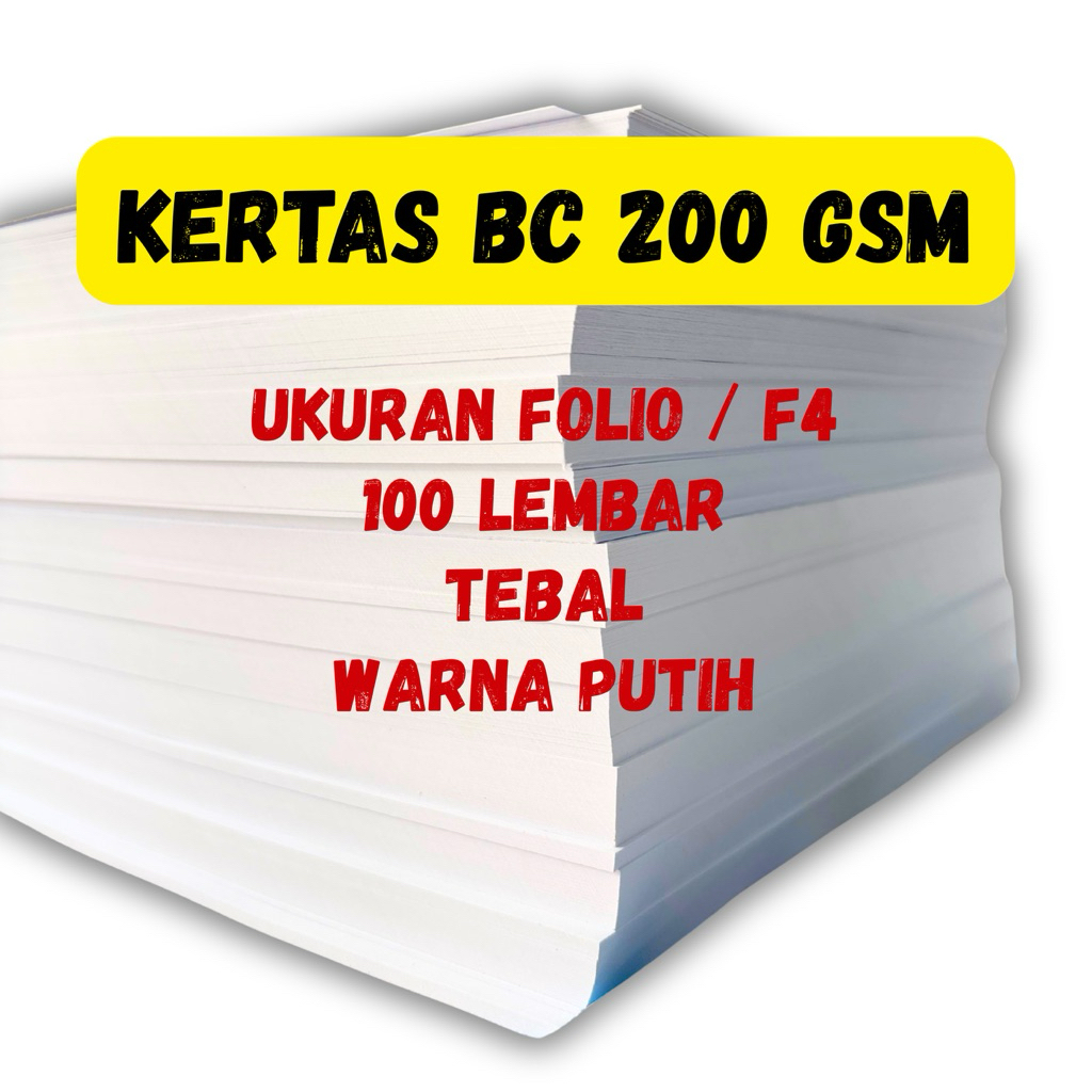 {100lbr} kertas BC LUX 200gsm f4 - kertas print - kertas fotocopy