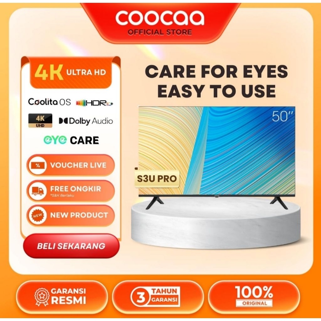 TV LED COOCAA 50 INCH 50S3U SMART TV 4K