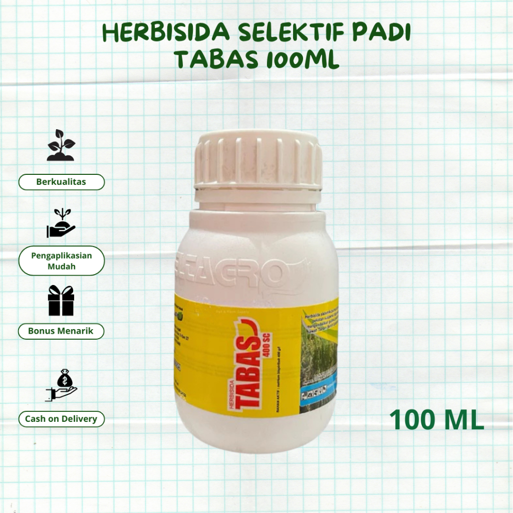 TABAS 400SC 100ML HERBISIDA OBAT RUMPUT SELEKTIF PADI TABAS DELTAGRO ORIGINAL