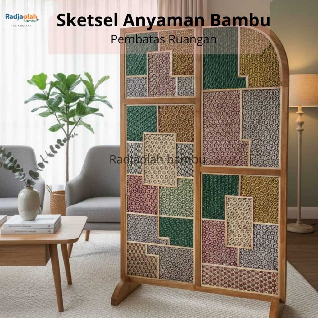 (FREE PACKING KAYU) Sketsel Pembatas Ruangan / Pembatas Ruangan SAT- 05  - Partisi Ruangan ANYAMAN B