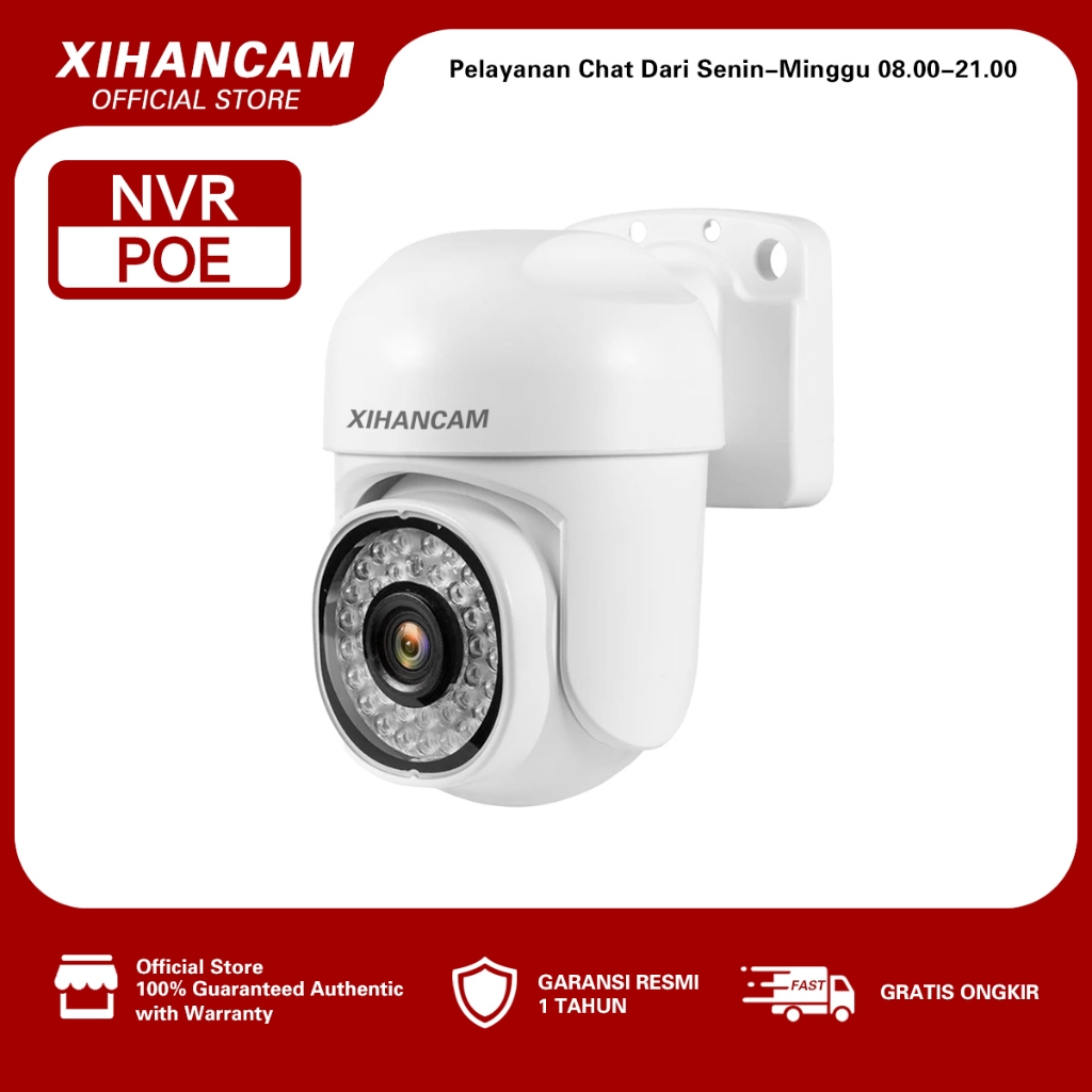 XIHANCAM Kamera CCTV POE Outdoor Waterproof IP Camera POE CCTV 360 Derajat Konek Ke HP Jarak Jauh