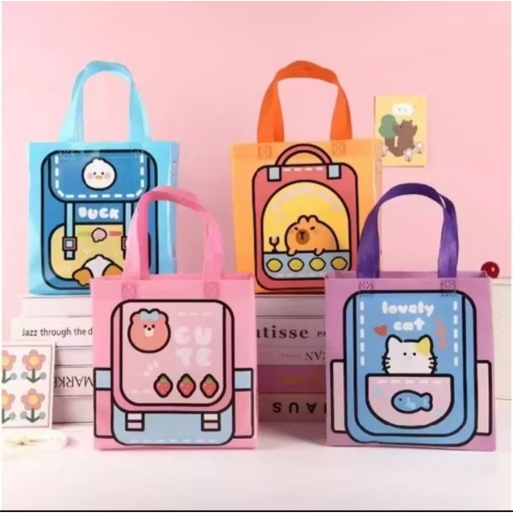 Tas Hampers Goodie Bag Souvenir Ulang Tahun Anak Sekolah Spunbond