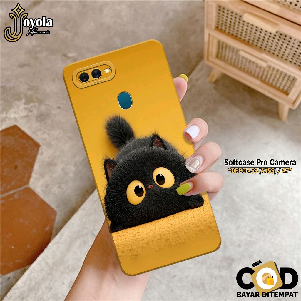 Case Hp OPPO A5S / AX5s / A7 - Casing Hp OPPO A5S / AX5s / A7 - JOYOLA - Fashion Case Kucing - Case 