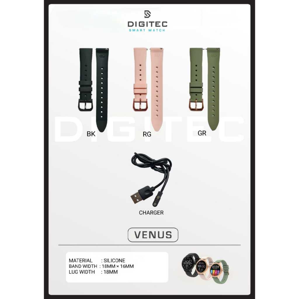Tali Strap Jam Tangan Digitec Smartwatch VENUS Strap Rubber - Charger Digitec VENUS Original