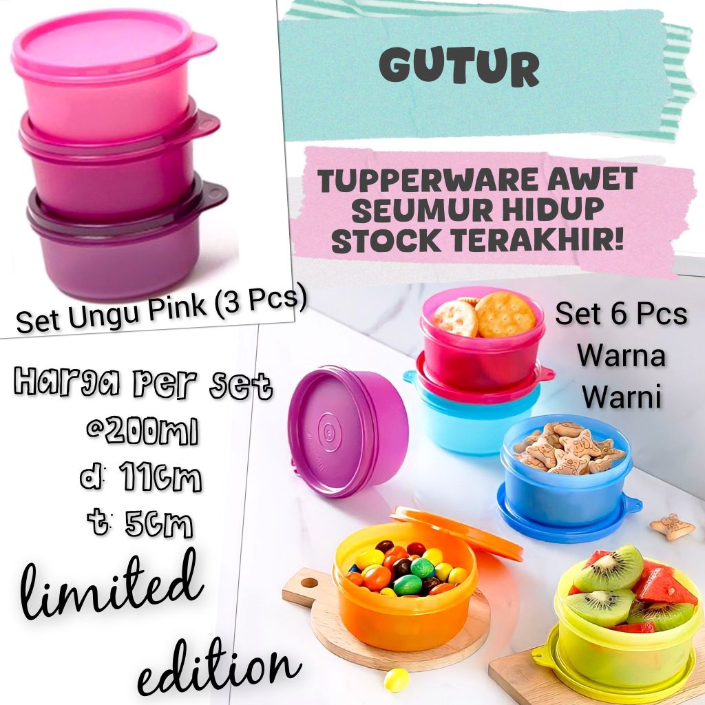 Tupperware Original Promo wadah mini serbaguna untuk Bekal Camilan Bumbu Snack Buah Roti Bumbu Perme