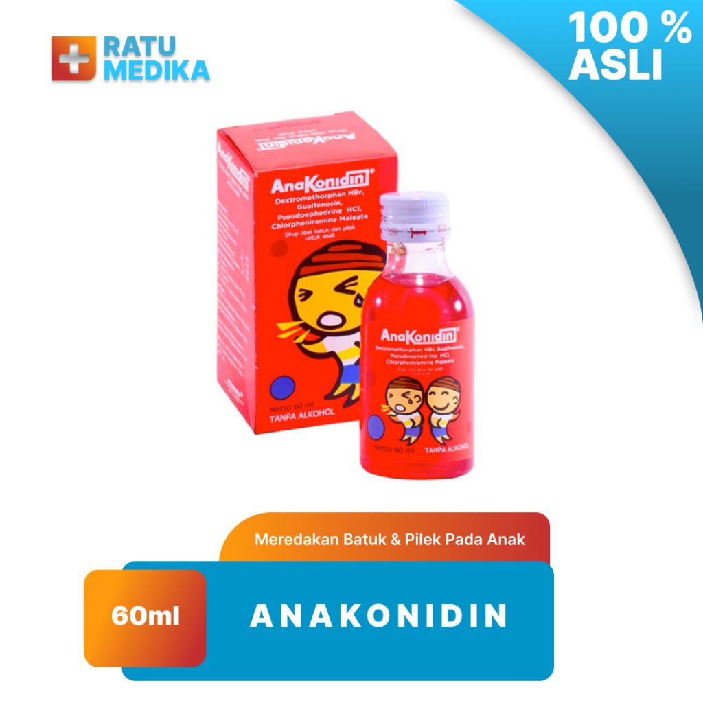 Anakonidin OBH Anak Rasa Strawberry Sirup 30 ML - Obat Batuk & Pilek Untuk Anak