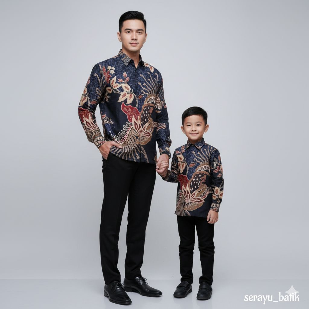 Batik Couple Ayah Dan Anak Motif Terbaru Mewah Elegan Katun Solo Premium Couple Ayah Anak