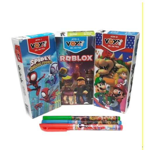 1 Kotak isi 12 Pcs Pena Gel Ink Pen VOXY Karakter / Pena Gel Ink Pen VOXY