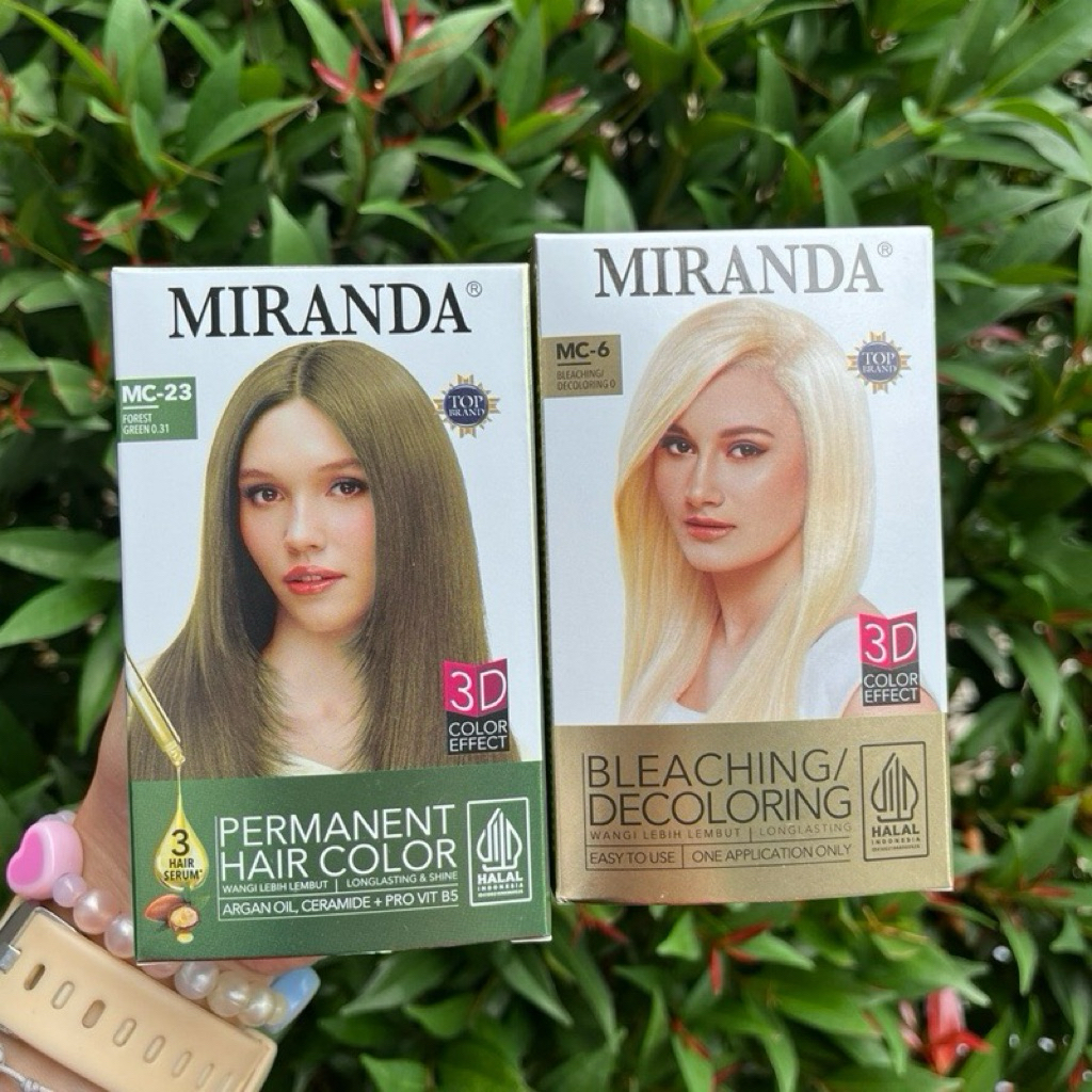 Paket Miranda Pewarna Rambut Forest Green MC-23 + Bleaching MC-6