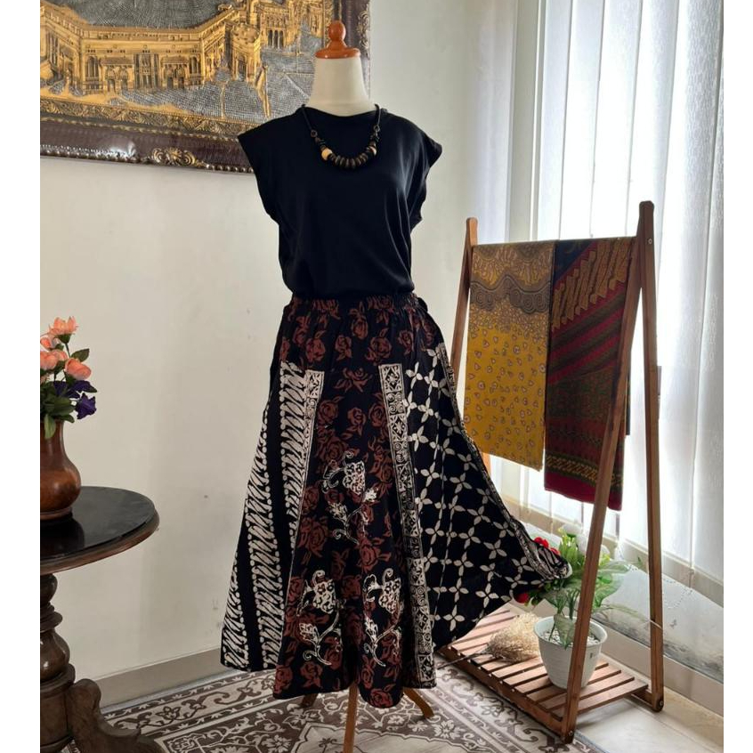 Rok Batik Wanita Solo Bahan Katun Solo All size Model payung klok