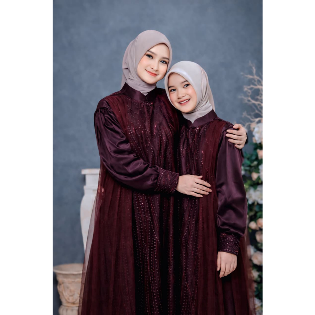 Gamis Brokat Tile Mewah Leya Dress Gamis 2026 Model Terbaru Lebaran Dress Kondangan Simple Elegan