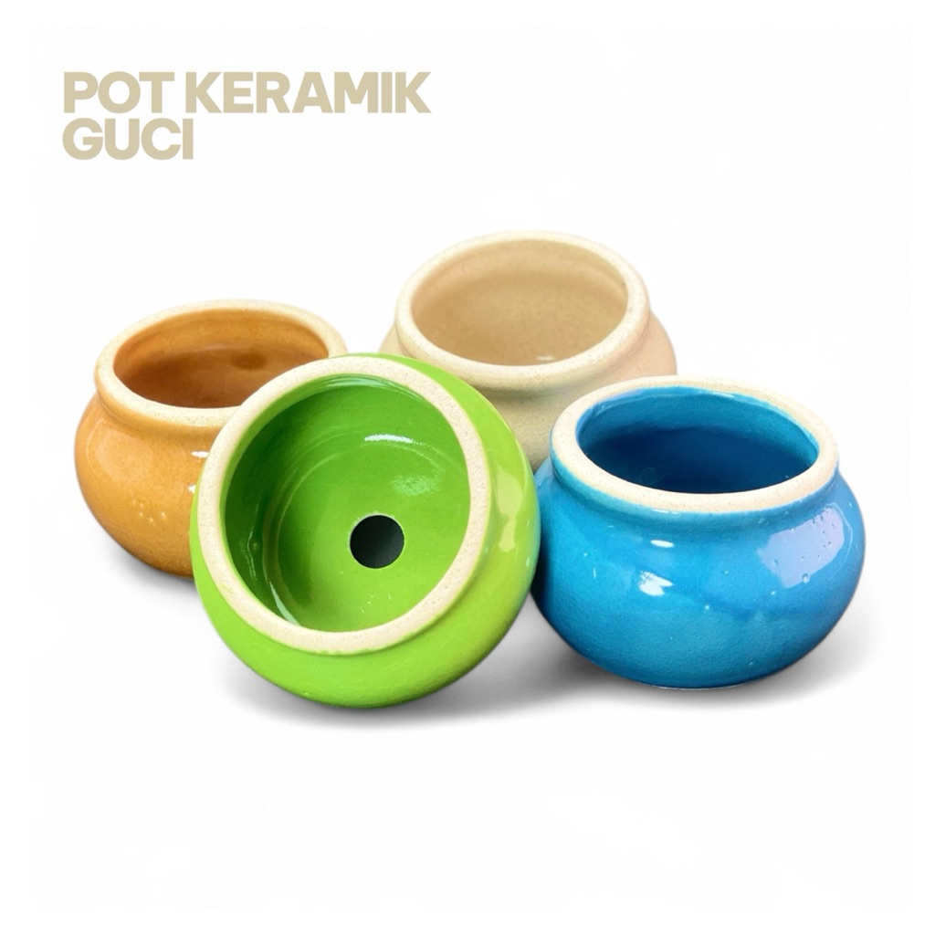 POT KERAMIK GUCI KAKTUS SUKULEN
