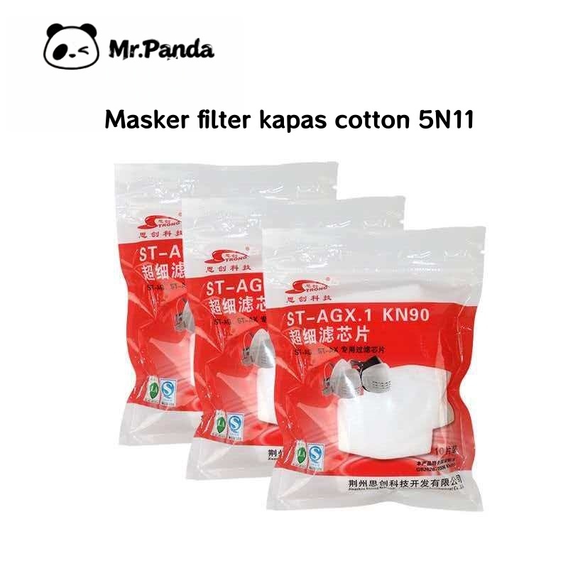 Masker Gas Filter Debu Asap Polusi Respirator Cotton 5N11 KN90  10 PCS