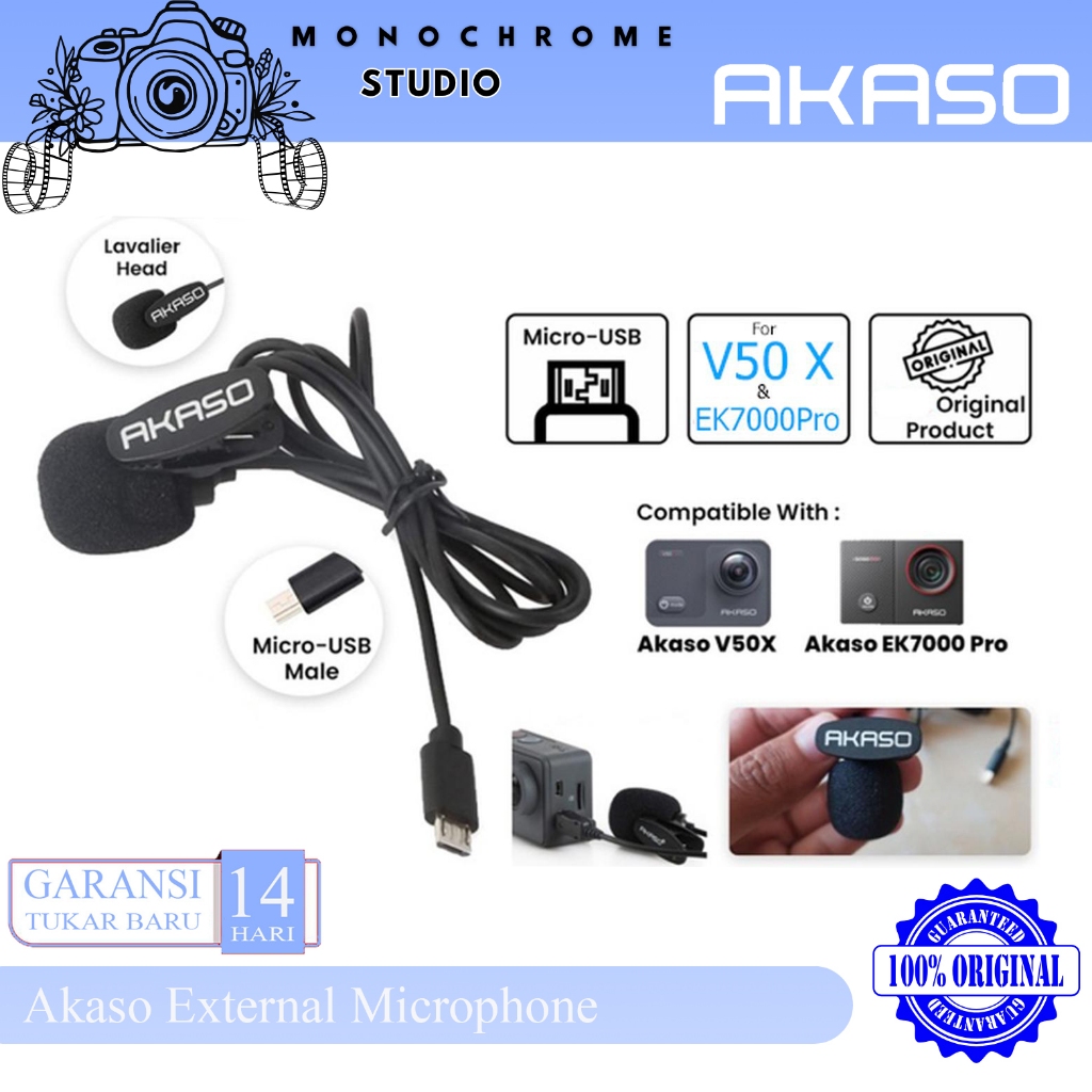 Akaso External Microphone USB For Akaso V50X & EK7000 Pro Mic