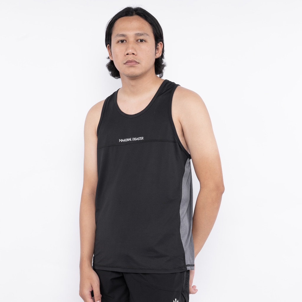HURU Silver Cruel MATERNAL DISASTER MESH SINGLET SPORT RUNNING GYM TANKTOP OLAHRAGA LARI PRIA ORIGIN