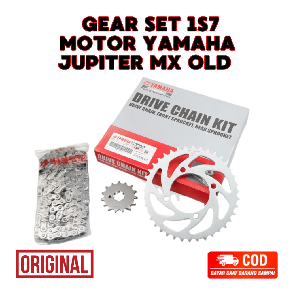 ori Gear Set 1S7 Motor Yamaha Jupiter MX Old / Rantai GearSet Jupiter MX 135 Old - 1S7 premium